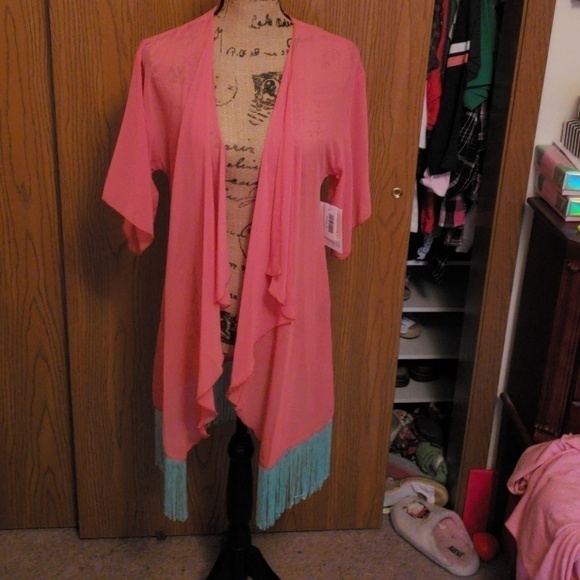 LuLaRoe Tops - Nwt pink and teal small monroe